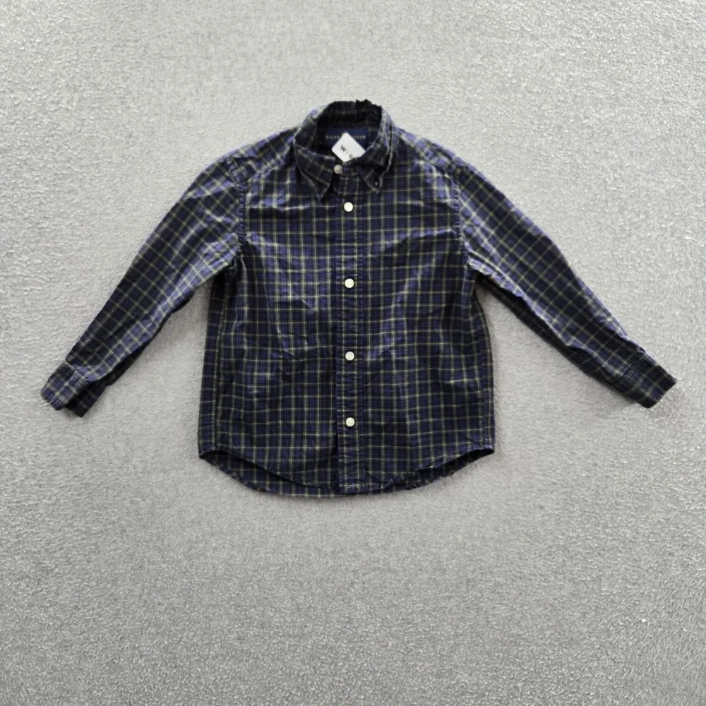 Ralph Lauren Toddler Button Up Shirt 3/3T Blue Embroidered Plaid Western